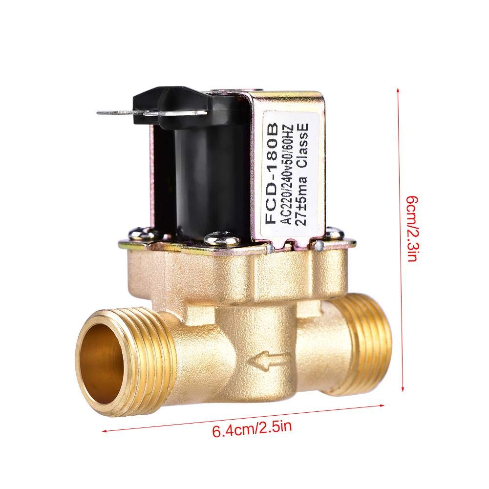 AC 220V Solenoid Valve 1/2" N/C Brass