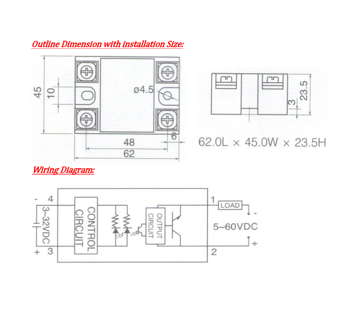 ssr relay 3-32v 40A