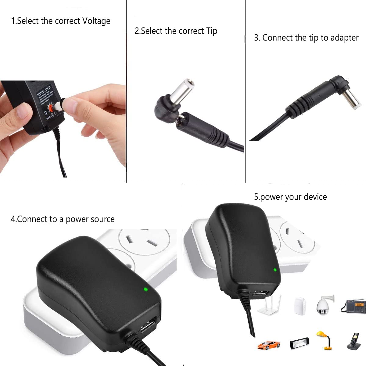 adapter adjustable 30w