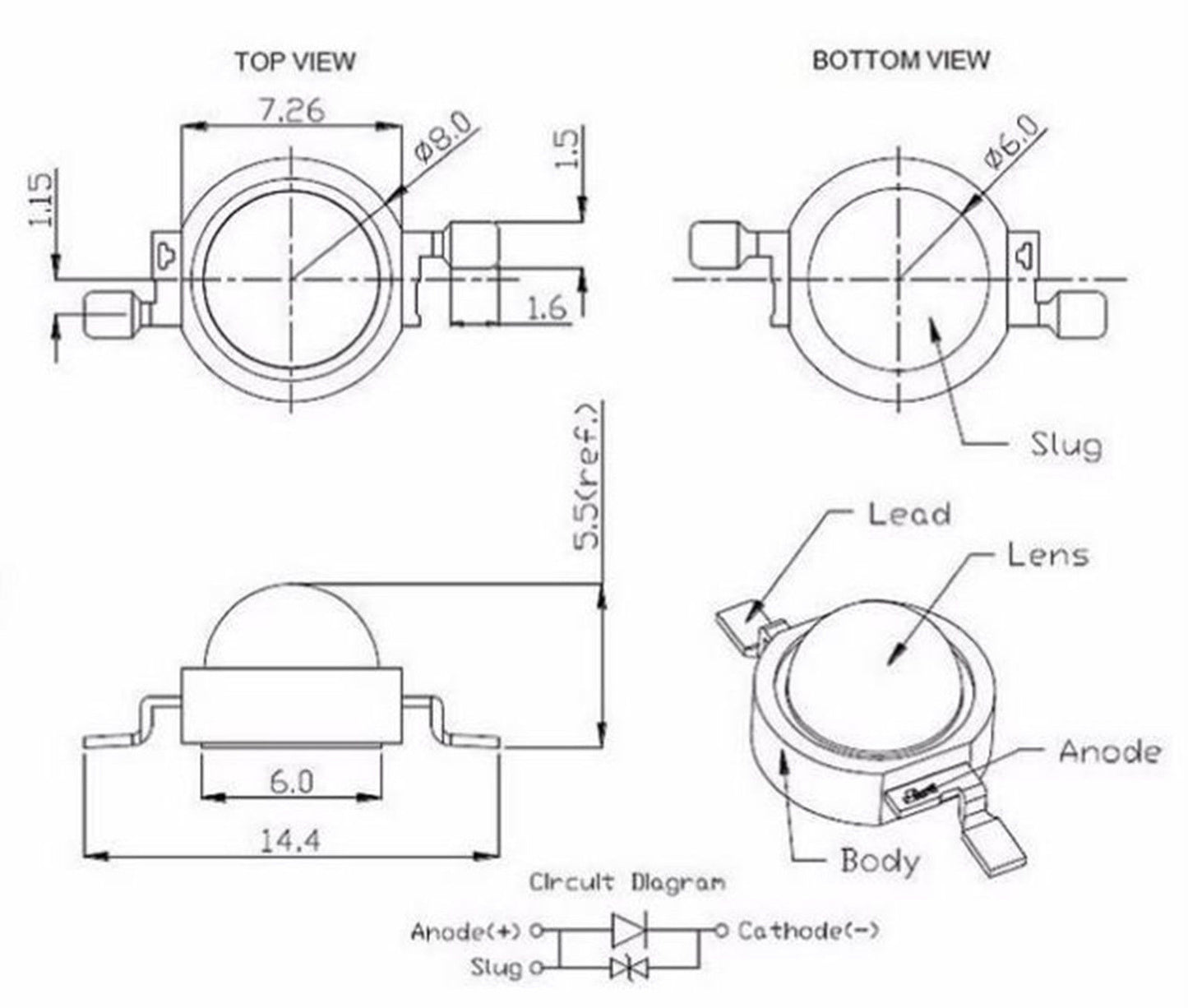 SMD LED 1W