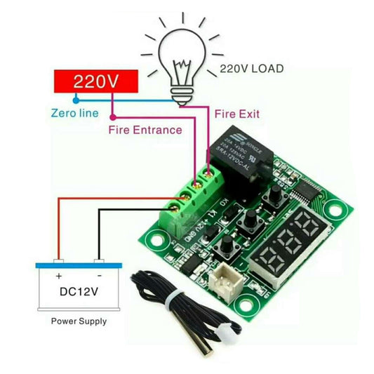DC 12V temperature thermostat