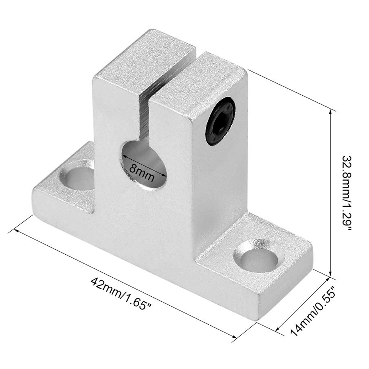 حامل عمودي SK8 SH8، دعامة نهاية عمود السكة الخطية 8 مم