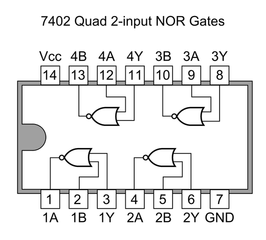7402 74LS02P DIP14 Quad 2-Input NOR Gate