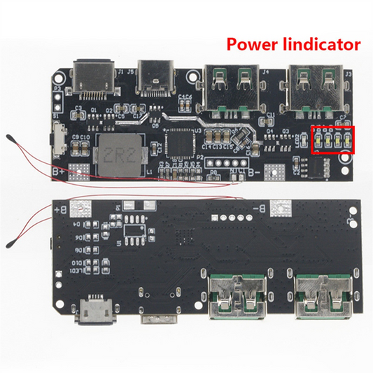 QC4 QC3 Dual USB 5V 4.5A 22.5W Micro Type-C USB Power Bank Circuit