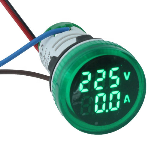 Voltmeter Ammeter Display AD101-22VAM Green