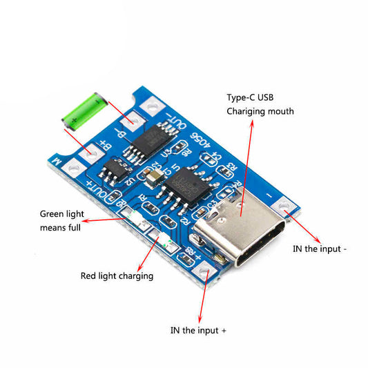 TP4056 1A Lipo Battery Charging Board Type C