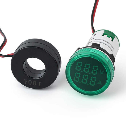 Voltmeter Ammeter Display AD101-22VAM Green