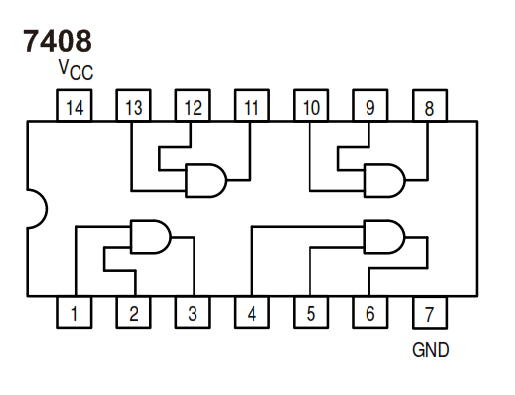 7408 74LS08N DIP14 Quad 2-input AND gate